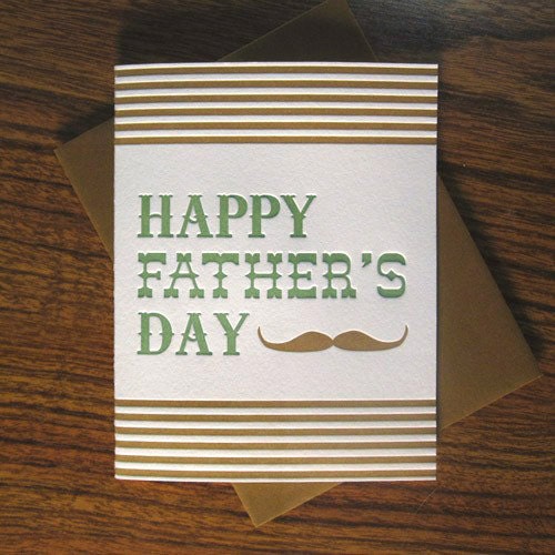 father's mustache letterpress card