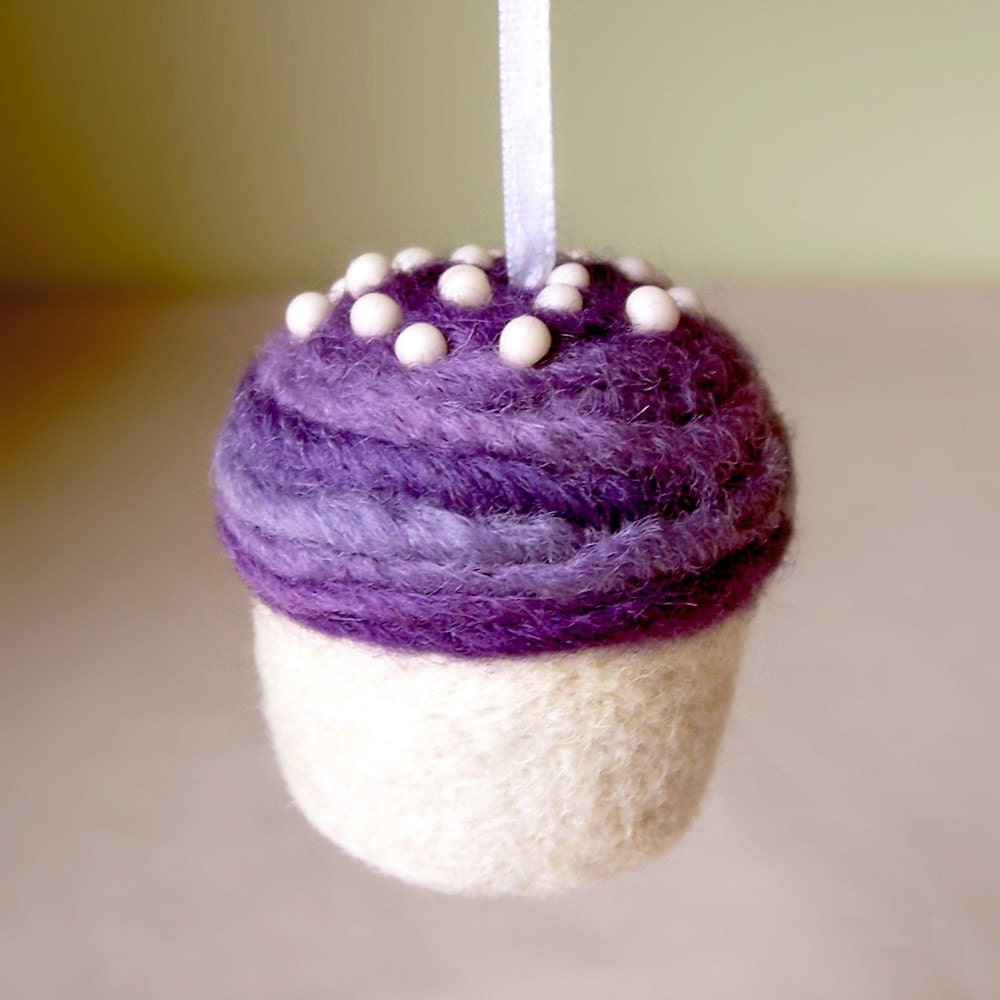 Ornament - Mini Cupcake, Grape Vanilla