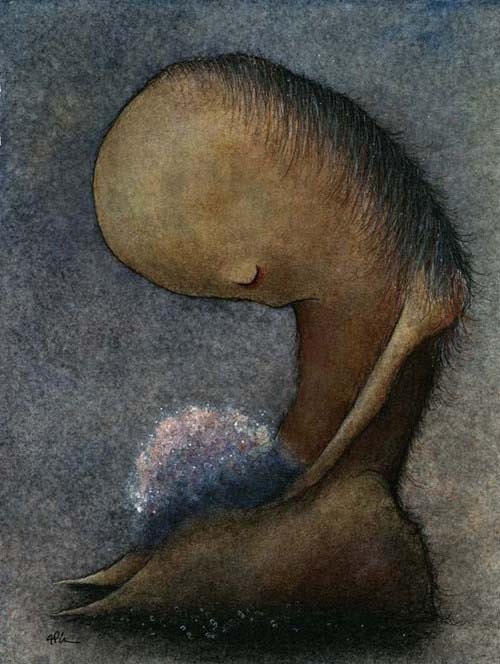 Never Really Knowing 5 x 7 fine art giclee print reproduction of an original watercolor and ink illustration
