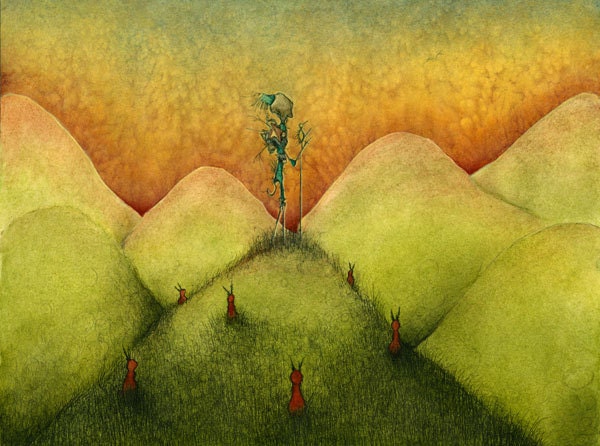 In Search Of A View 8.5 x 11 fine art giclee print reproduction of an original watercolor and ink illustration