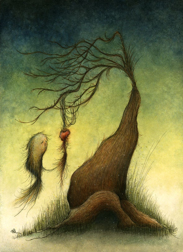 A Dim Sense of Beauty 5x7 fine art giclee print reproduction of an original watercolor and ink illustration