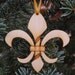 Twisted Fleur de Lis Christmas Ornament, wooden - New Orleans Saints-