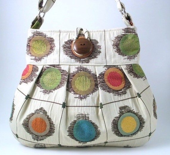 circles tote- messenger - diaper bag - handbag- cross body bag