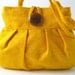 small tote -purse- sexy pleated bag- handbag- shoulder bag in Yellow decor fabric