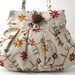 off white with embroidery flowers small and sexy bag purse handbag