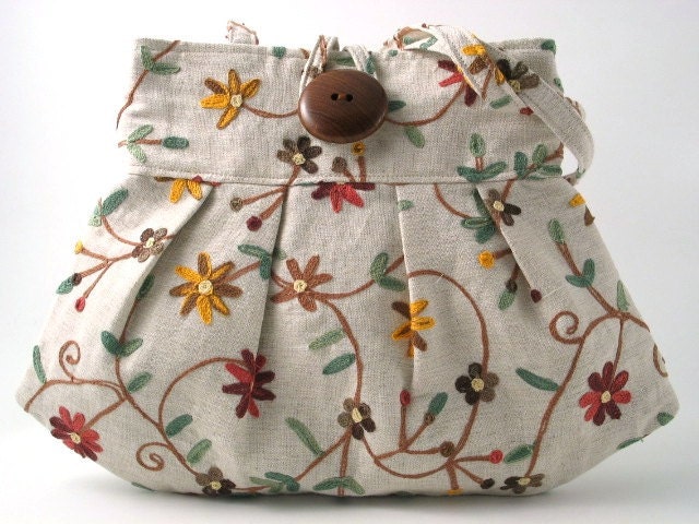 off white with embroidery flowers small and sexy bag purse handbag