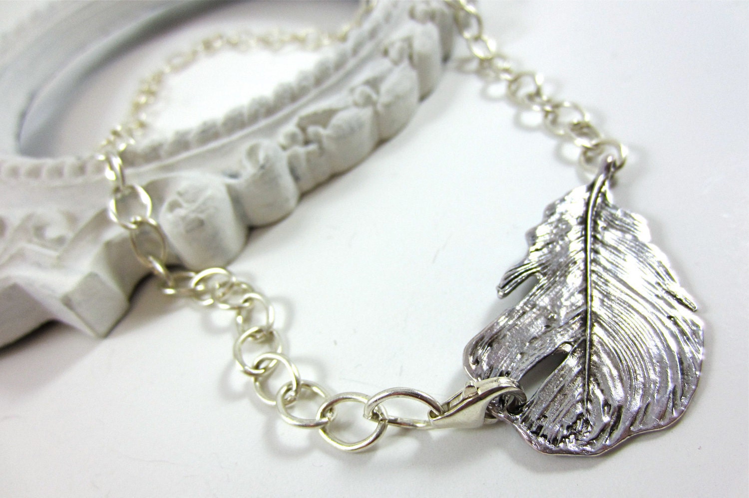 Earthy Jewelry, Feather Necklace and Silver Chain Lariat, Minimalist Necklace, Bohemian Jewelry, Jewelry under 25 wedding bridal