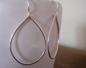 Petite Recycled shiny Silver Teardrop Earring FREE SHIPPING hammered handmade everyday earring