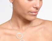 Double Circle Sterling Silver Lariat