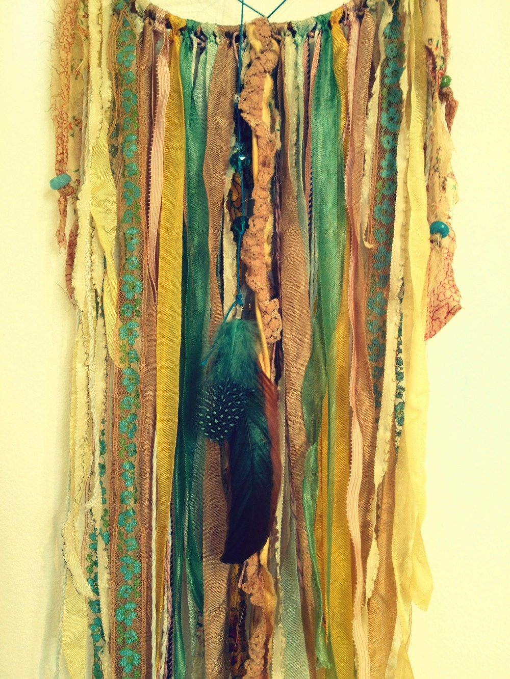 Bohemian Spirit Vintage Fabric Dreamcatcher