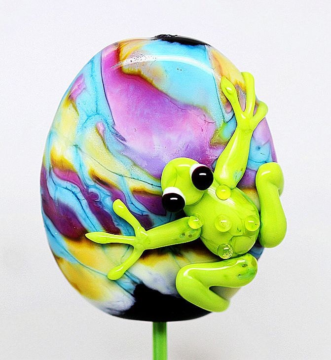 Margo lampwork beads frog