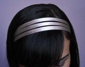 CHAMPAGNE Headband Silk Triple 1/4 Inch Skinny Soft Fabric Hair Accessory