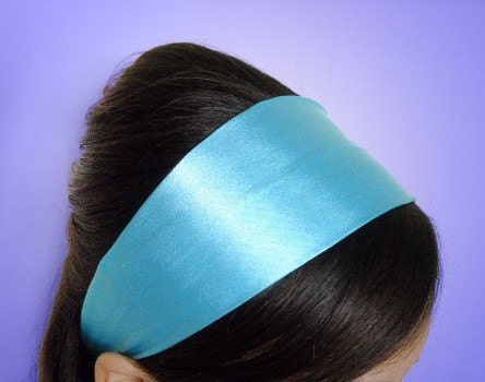 AQUA Silk 3 Inch Wide Soft Fabric Headband Hair Scarf