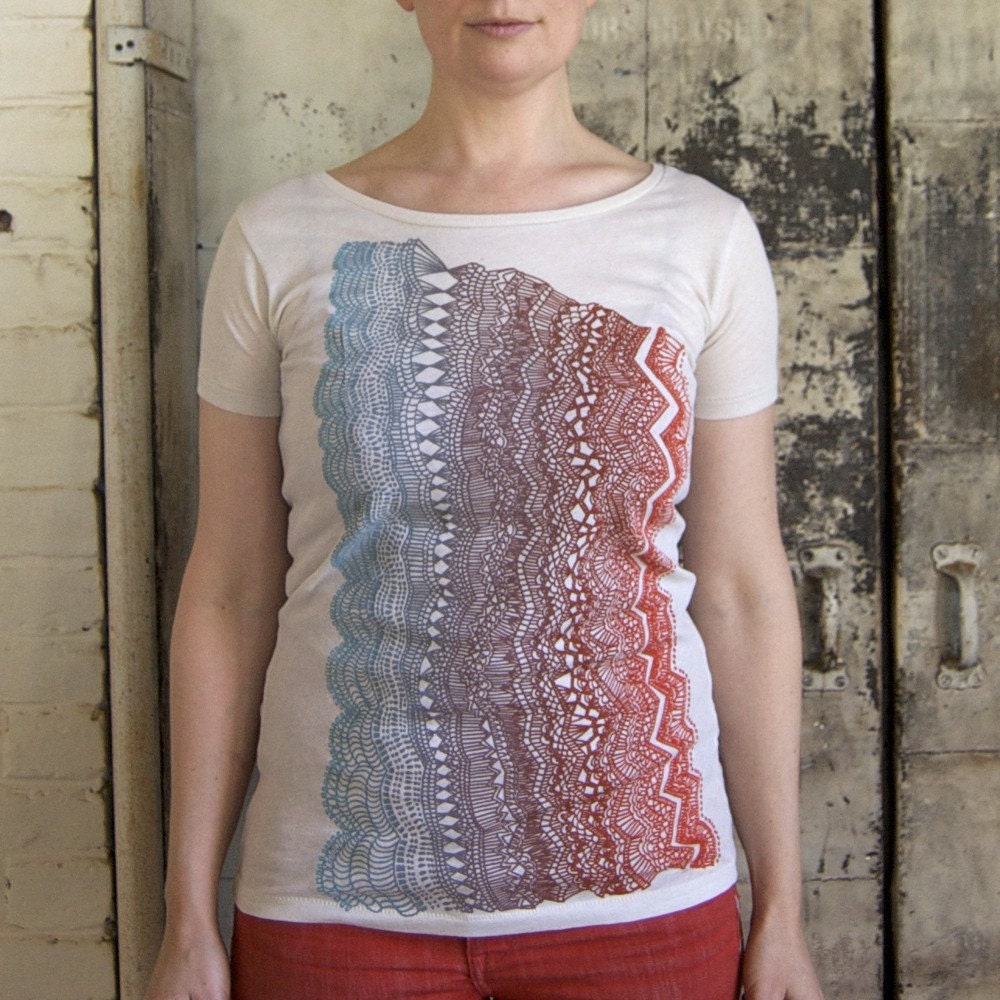 SALE - Women's Organic Geology Wave Tee - Natural