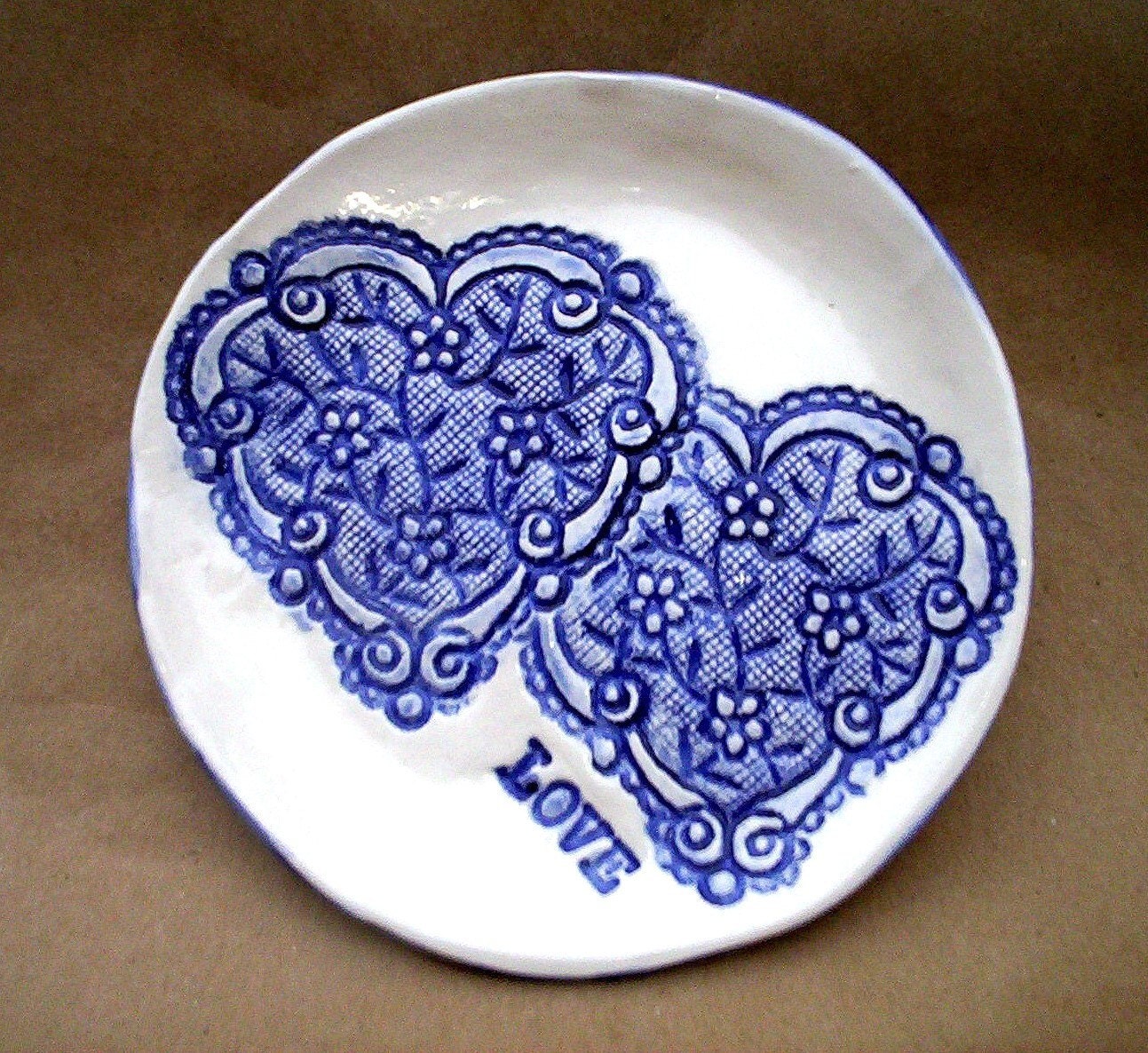 Ceramic Lace Heart Bowl