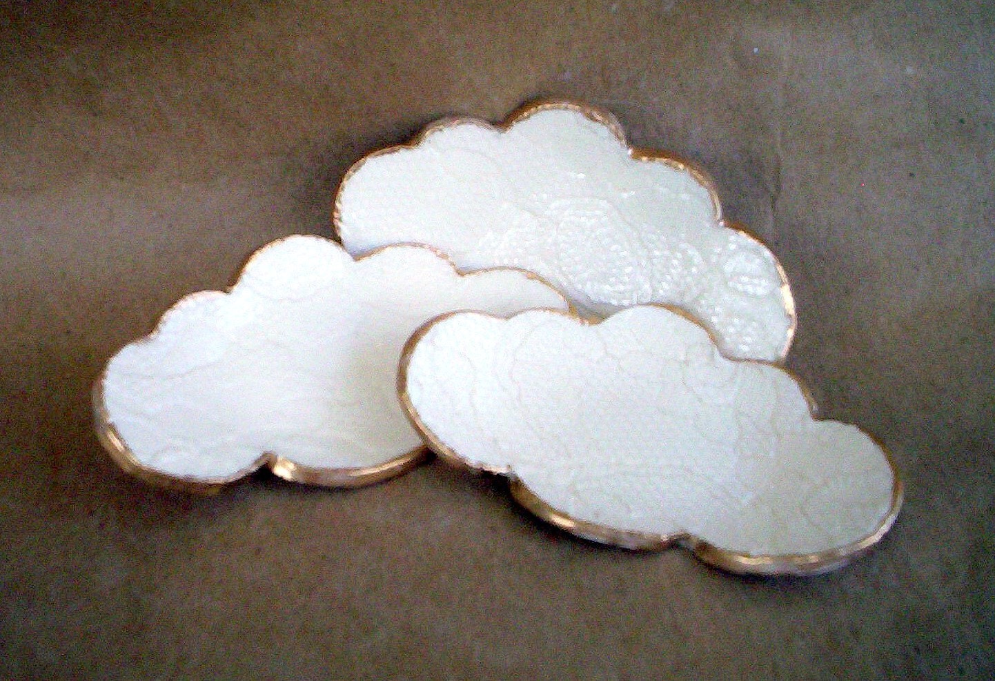 THREE Lace Ceramic Cloud Ring Bowls