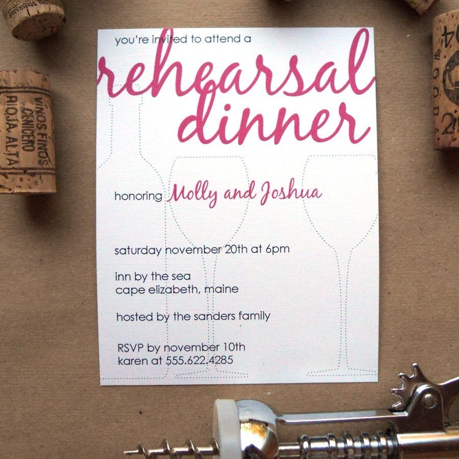 Vino Dot - Rehearsal Dinner Invites Set of 30
