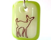 SALE / CLEARANCE : Fawn. An art glass pendant necklace.