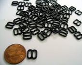 Tiny black regtangle buckle for Barbie, Blythe and dolls 50 pcs.