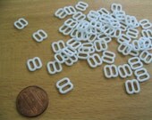 Tiny white regtangle buckle for Barbie, Blythe and dolls 50 pcs