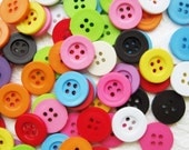 Four holes colorful buttons 100 pcs - 15 mm.