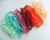 6 yards of Very Tiny pom pom trim assorted colors for making Barbie, Blythe and dolls clothes SET5