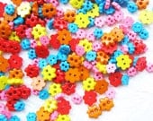 Tiny 2 hole flower button - 6 mm. and 4 mm.  100 pcs assorted colors and sizes for making Barbie, Blythe and dolls clothes SET 2
