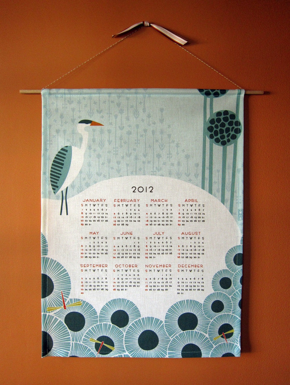 2012 Tea Towel Wall Calendar - SALE 45% off