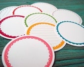 new size - Scalloped Journaling Circles - Brights - Set of 9