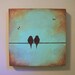 Original Painting - Textured Birds on a Wire and Bees - Perfect gift for wedding or anniversary