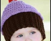 PDF Cupcake Hat Crochet Pattern 2 sizes Baby and Child Immediate Download