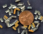 Vintage  Baguette RHINESTONES Lot of (60)  2 Sizes Glass Flat Backs  Gold Foil Back Bfb5  mORE aVAILABLE