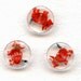 SCOTTIE DoGS Buttons Matching Set of 3 Vintage RED Reverse Painted Clear Glass SCOTTY 9/16 Inch Size 7524