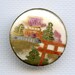 Satsuma Button Architectural Scene Japan Beautiful Vintage Collectible button 15/16 inch size 7852