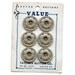 Set of 6 GRAY Grey 1940s Vintage Dress Buttons on Original Card 7/8 inch size 8077
