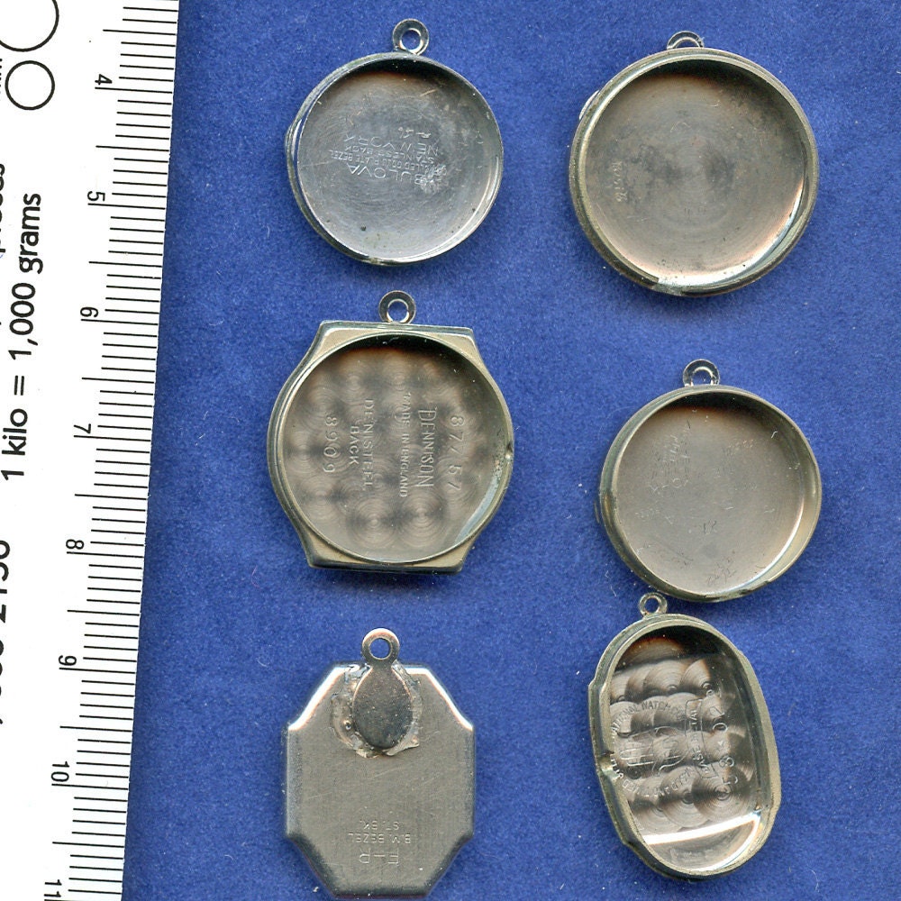Frames Pendants Vintage Watch Back Lot of 6 Small Ready For Your Touch 8082 MORE AVAILABLE