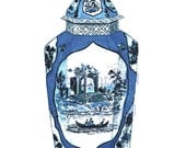 BLUE WORCESTER PORCELAIN Jar Print