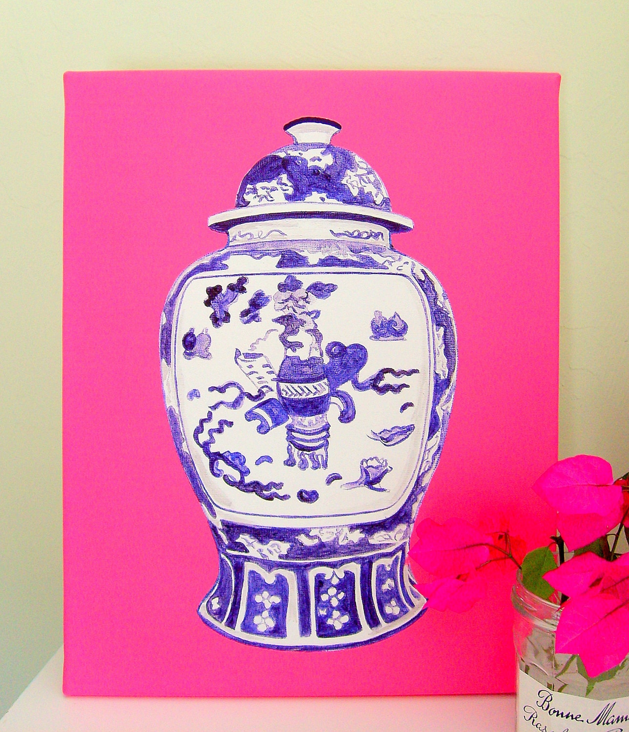 Ginger Jar no.2 on Pink Canvas