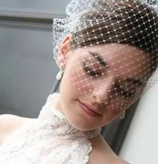 Make your own birdcage veil Kit- 1 Yard of  Ivory 9 inch  French Netting  and Birdcage Veil Tutorial - Make Your Own Blusher Veil
