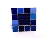 Blue Square Stained Glass Picture Frame