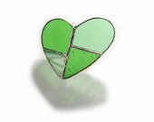 Green Heart Stained Glass Suncatcher