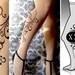 plus size XXL sexy FLORA tattoo tights / stockings full length pantyhose ultra pale