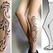 Large/Extra Large sexy DAYDREAM tattoo tights / stockings / full length / pantyhose / nylons Ultra Pale