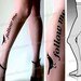 s/m sexy, funny and flirty FOLLOW ME twitter TATTOO tights / stockings / full length / pantyhose / nylons light mocha