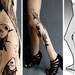 new: L/XL sexy Aquarium tattoo tights / stockings full length pantyhose LIGHT MOCHA