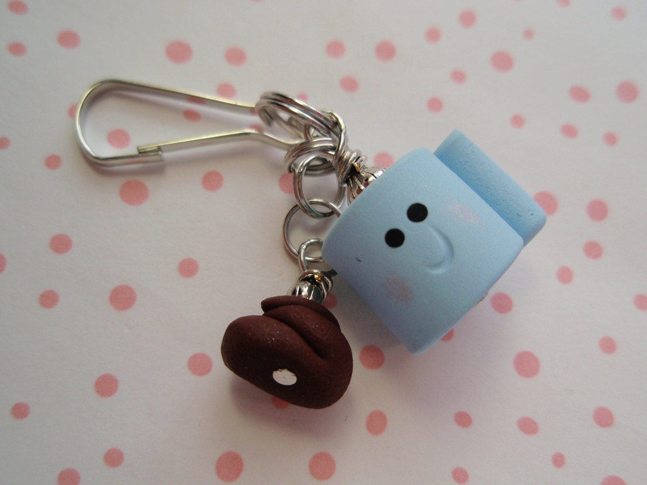 Toilet Paper & Poop Zipper Pull - Handmade from My Bead Garden