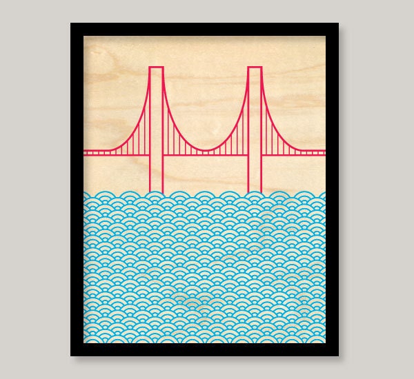 Otsutree Golden Gate Bridge (Unframed)