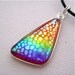 Sterling Silver Wrapped Teardrop Dichroic Glass Pendant Necklace