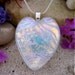 White Opal HEART Dichroic Glass Pendant - Unique Dichroic Fused Glass