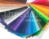 10 sheets of threddies stickyfelt -  peel and stick, adhesive-backed felt sheets - choose from 38 colors